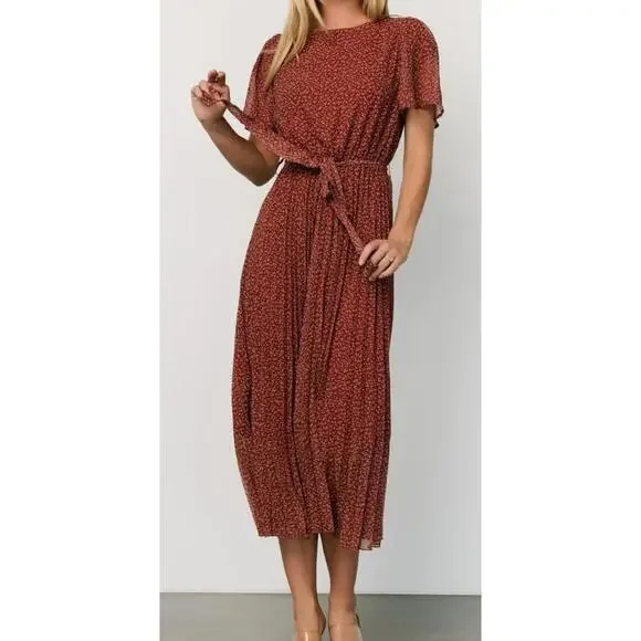 knee length dresses for ladies Baltic Born Womens Millar Midi Dress | Natural + Black main image 0
